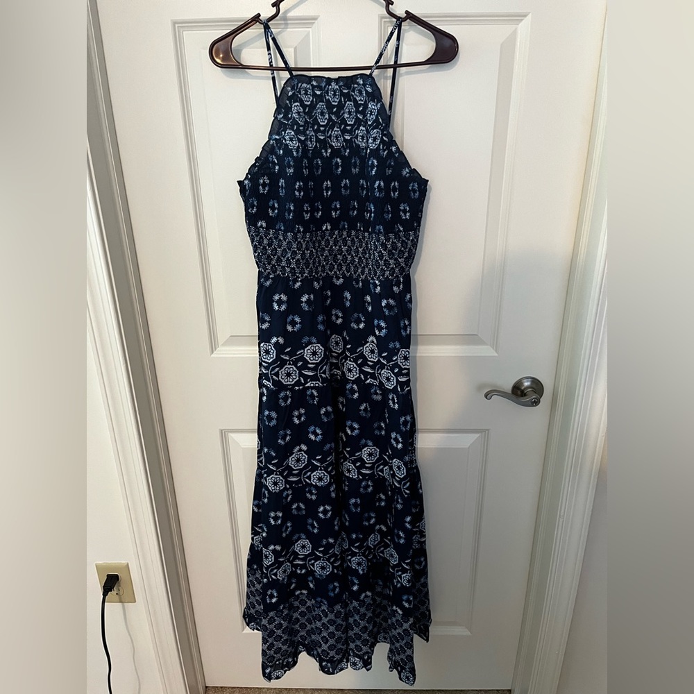Talbots summer casual blue dress